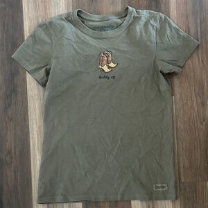 Life Is Good Khaki Graphic Tee